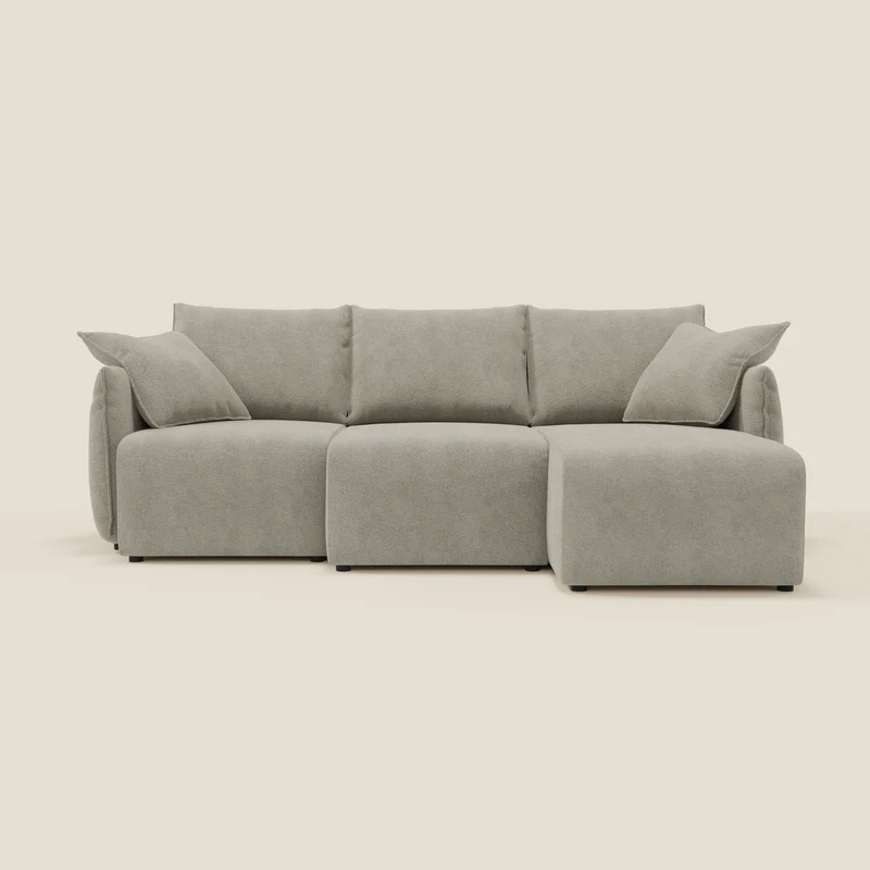 Flexar Canapé d'angle réversible avec assises coulissantes en bouclette douce imperméable T07