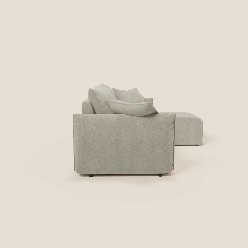 Flexar Canapé d'angle réversible avec assises coulissantes en bouclette douce imperméable T07
