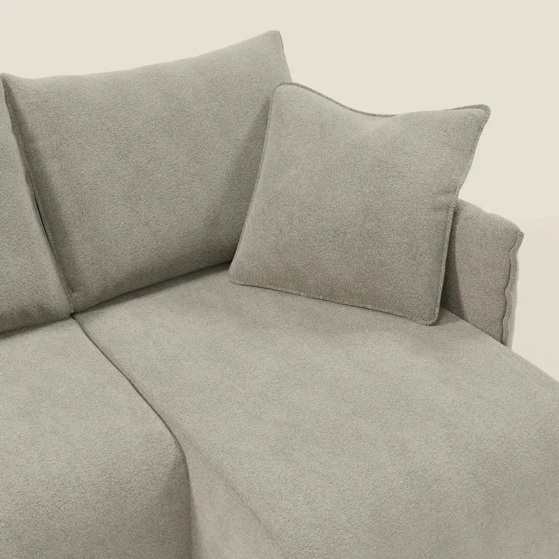 Flexar Canapé d'angle réversible avec assises coulissantes en bouclette douce imperméable T07