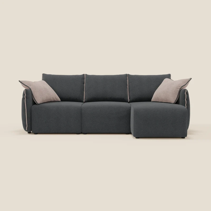 Flexar Canapé d'angle réversible avec assises coulissantes en bouclette douce imperméable T07