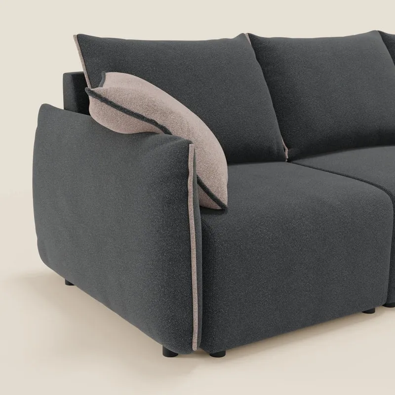 Flexar Canapé d'angle réversible avec assises coulissantes en bouclette douce imperméable T07
