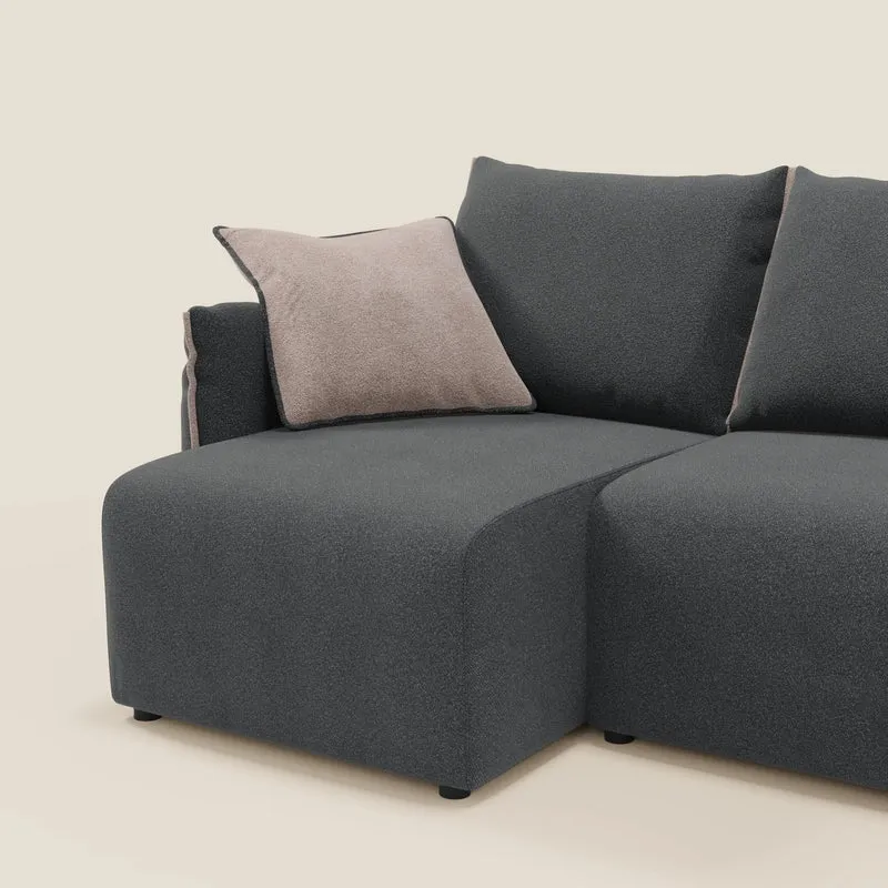 Flexar Canapé d'angle réversible avec assises coulissantes en bouclette douce imperméable T07