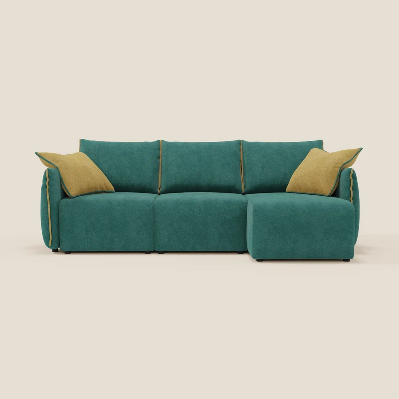 Flexar Canapé d'angle réversible avec assises coulissantes en bouclette douce imperméable T07