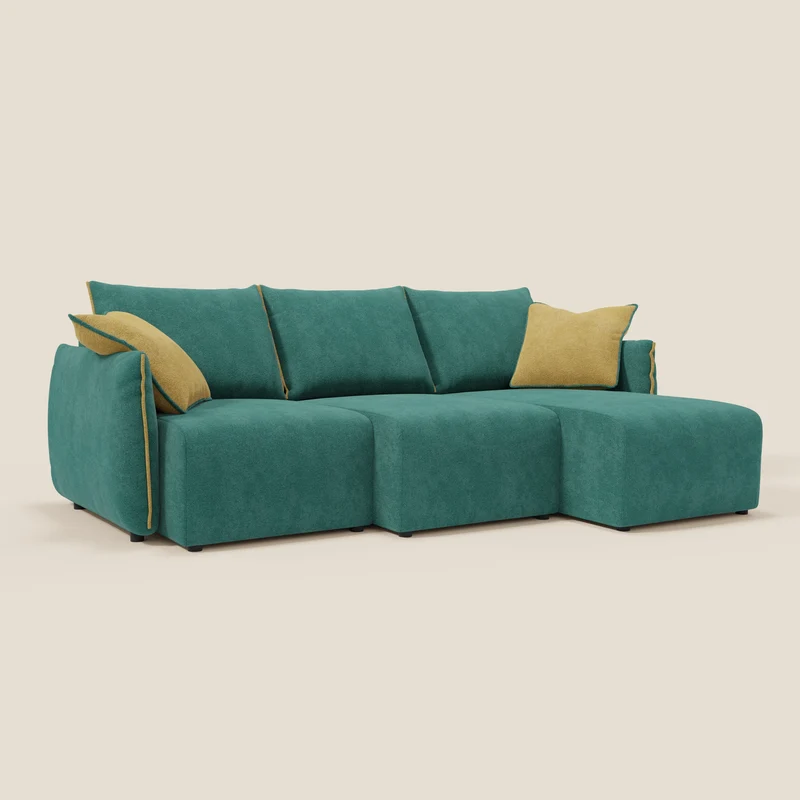 Flexar Canapé d'angle réversible avec assises coulissantes en bouclette douce imperméable T07