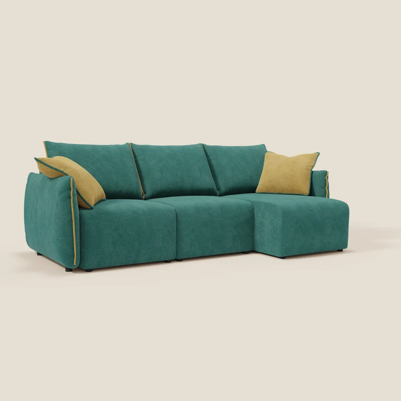 Flexar Canapé d'angle réversible avec assises coulissantes en bouclette douce imperméable T07