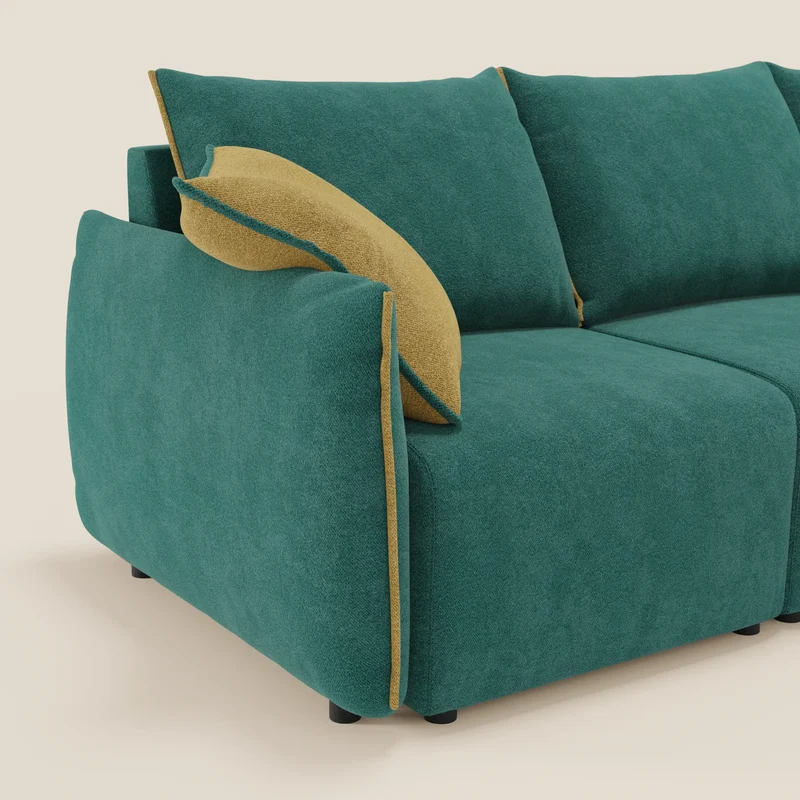 Flexar Canapé d'angle réversible avec assises coulissantes en bouclette douce imperméable T07