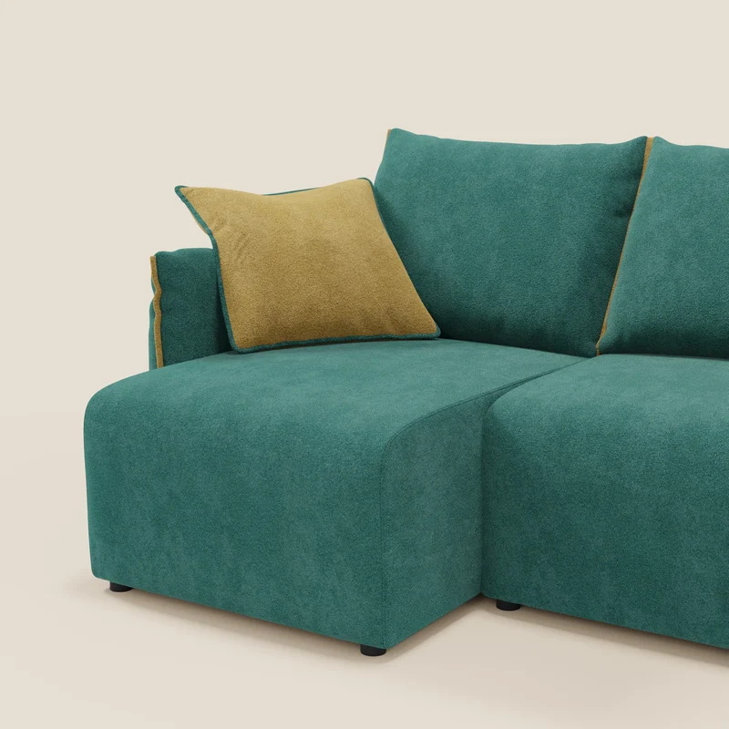 Flexar Canapé d'angle réversible avec assises coulissantes en bouclette douce imperméable T07