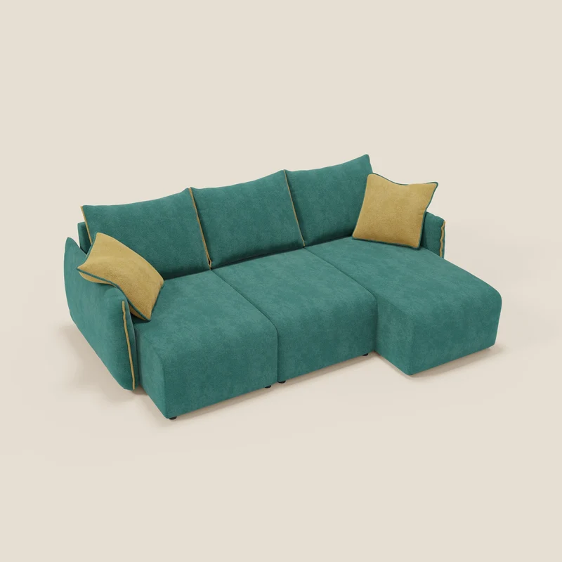 Flexar Canapé d'angle réversible avec assises coulissantes en bouclette douce imperméable T07