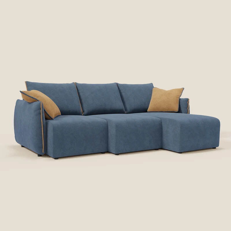 Flexar Canapé d'angle réversible avec assises coulissantes en bouclette douce imperméable T07