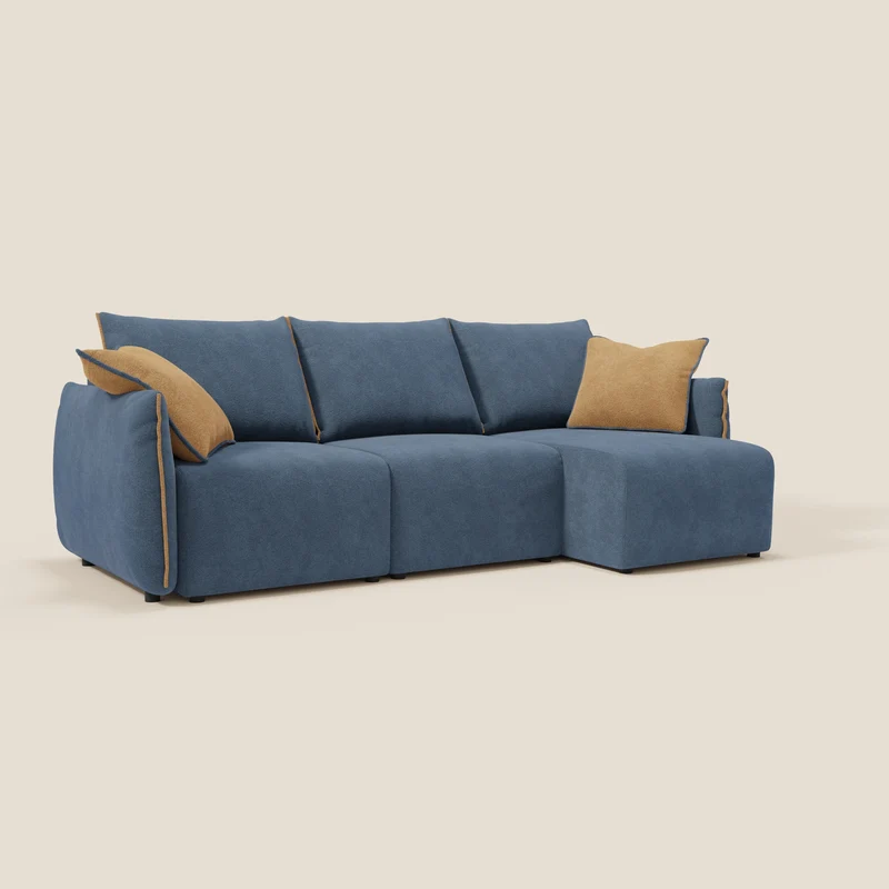 Flexar Canapé d'angle réversible avec assises coulissantes en bouclette douce imperméable T07
