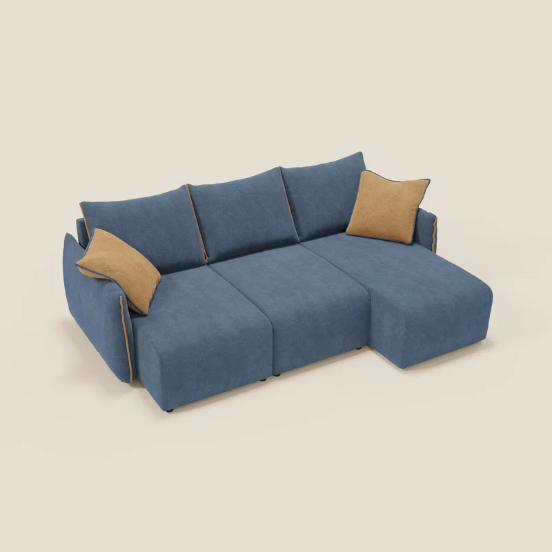 Flexar Canapé d'angle réversible avec assises coulissantes en bouclette douce imperméable T07