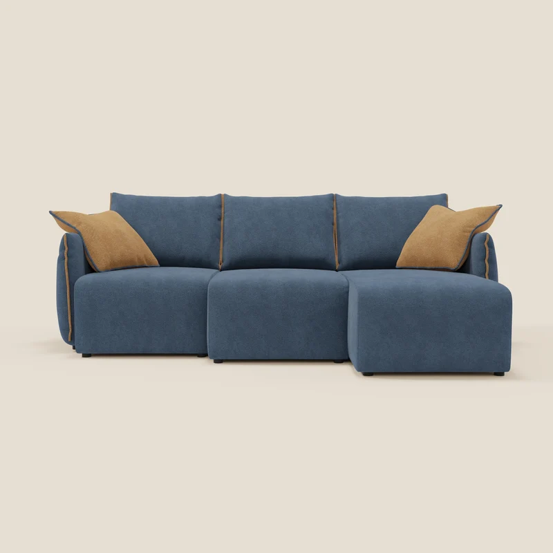 Flexar Canapé d'angle réversible avec assises coulissantes en bouclette douce imperméable T07
