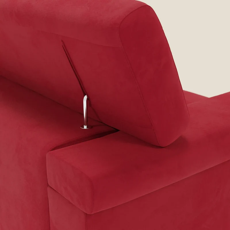 Raffaello Canapé avec assises coulissantes et têtières inclinables en microfibre détachable T11 rouge