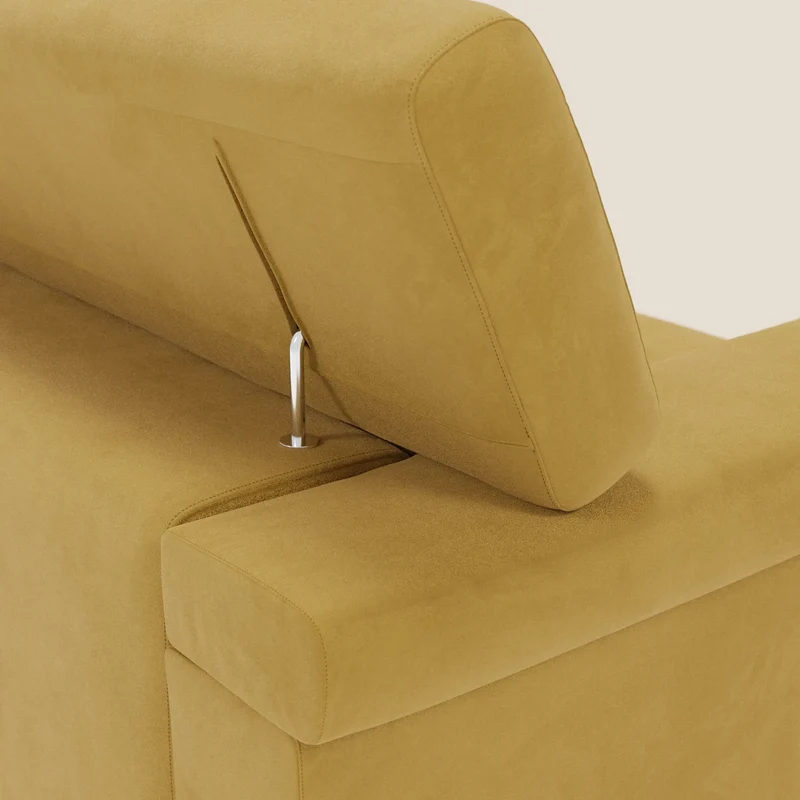 Raffaello Canapé avec assises coulissantes et têtières inclinables en microfibre détachable T11 jaune