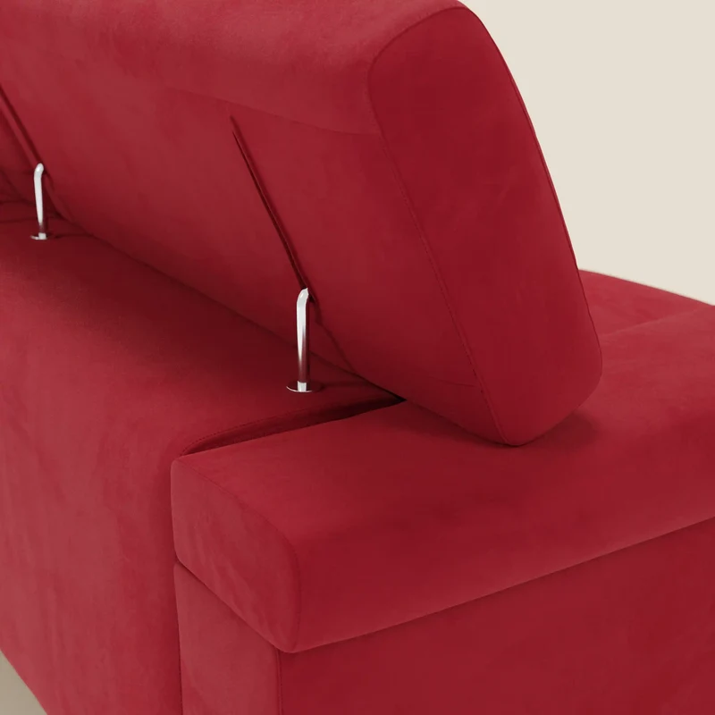 Raffaello Canapé avec 3 assises coulissantes et têtières inclinables en microfibre détachable T11 rouge