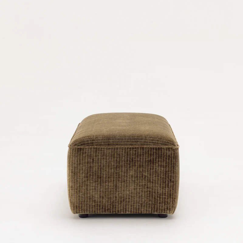 Pouf DRAWER Noor pour canapé modulable en velours côtelé kaki