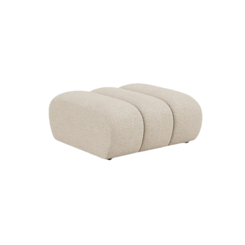 Pouf MICADONI Lupine en tissu bouclé beige