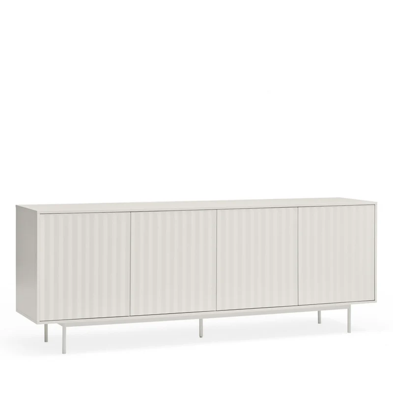 Buffet DRAWER Sierra 4 portes 3 tiroirs en bois blanc L211cm