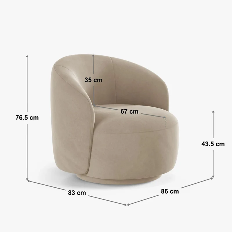 Fauteuil pivotant MICADONI Letizia en velours terracotta