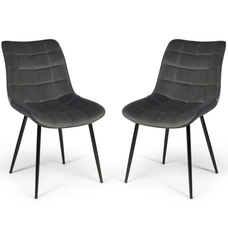 Lot de 2 chaises Melinda Gris foncé