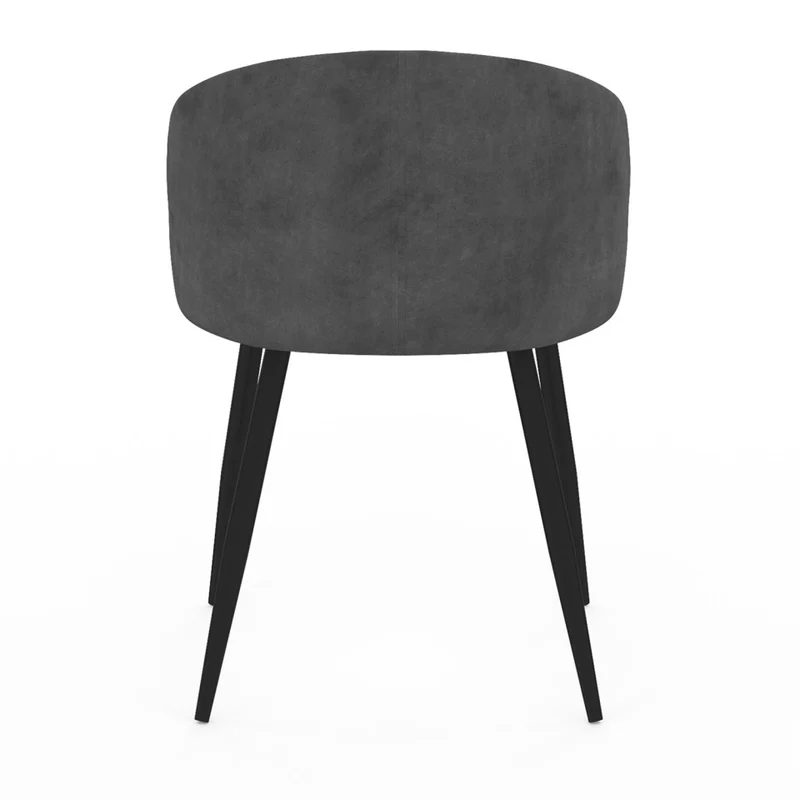 Lot de 2 chaises Léona velours Gris foncé et pieds métal