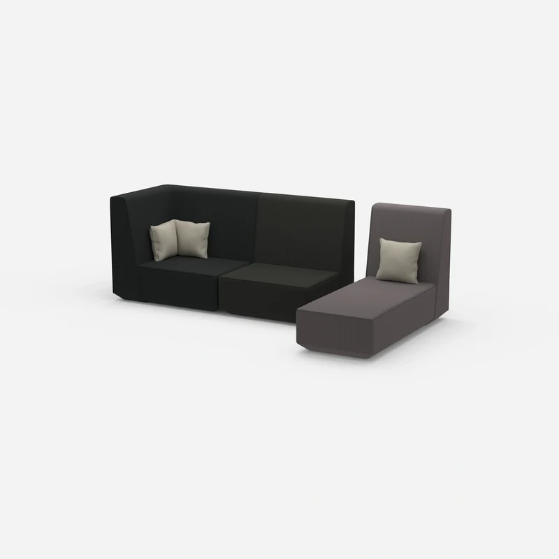 Modulares 2er Sofa mit Recamiere