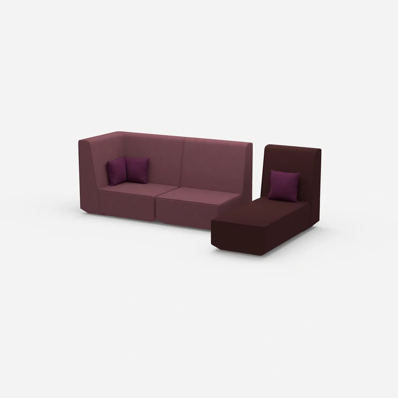 Modulares 2er Sofa mit Recamiere