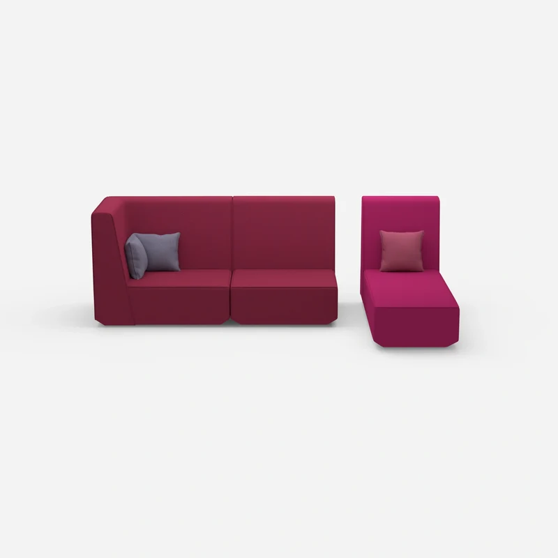 Modulares 2er Sofa mit Recamiere