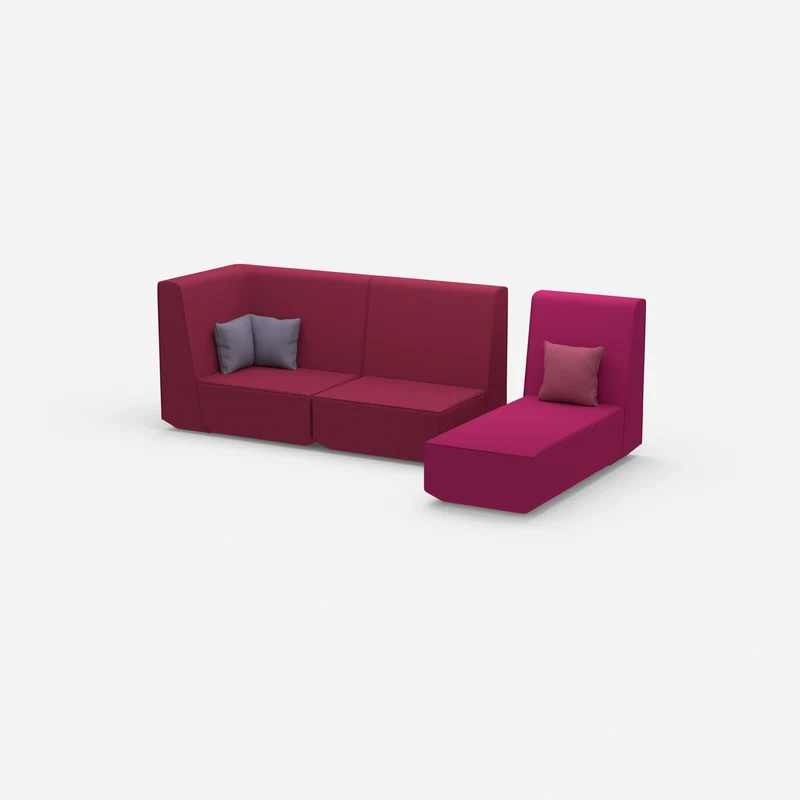 Modulares 2er Sofa mit Recamiere