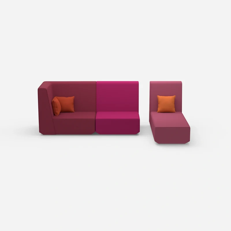Modulares 2er Sofa mit Recamiere