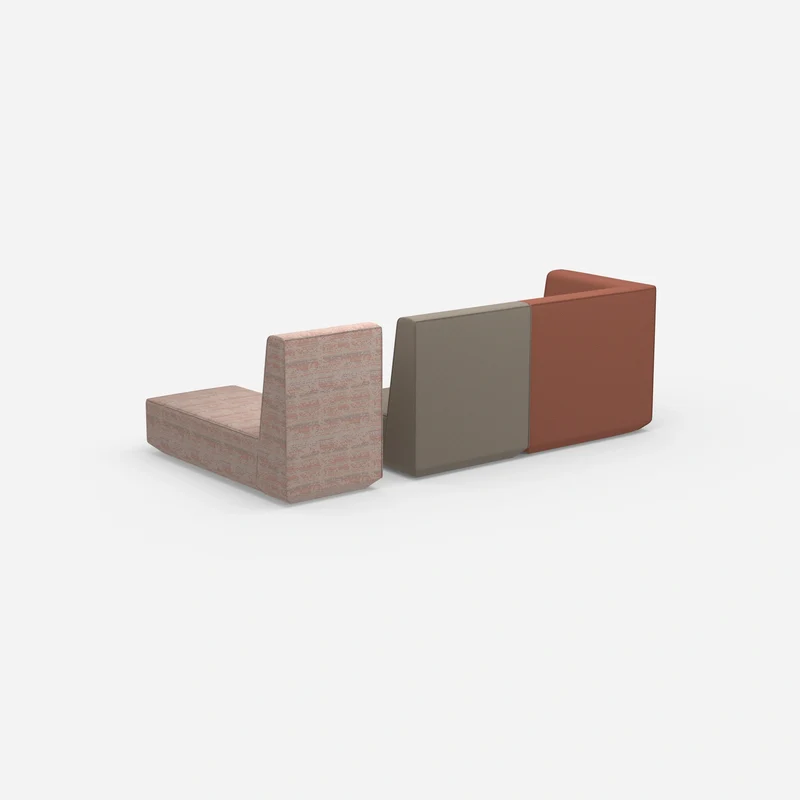 Modulares 2er Sofa mit Recamiere