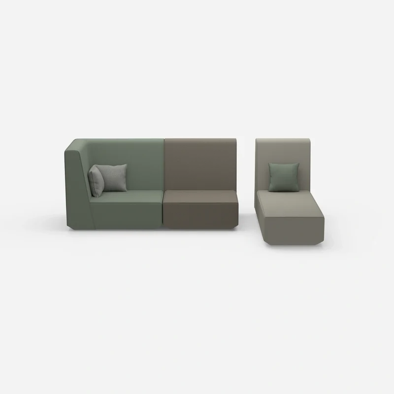 Modulares 2er Sofa mit Recamiere