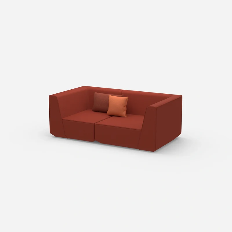 Sofa für 2 Personen in Rot