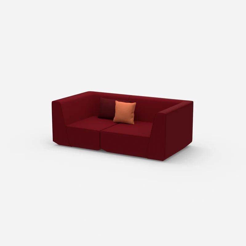 Sofa für 2 Personen in Rot