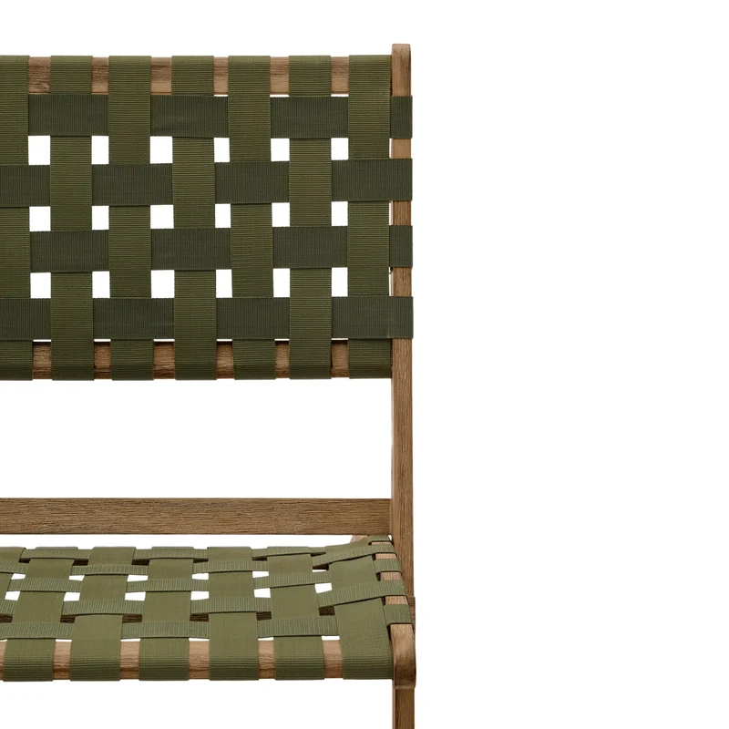 Fauteuil pliable KAVE HOME Chabeli bois d'acacia et corde verte