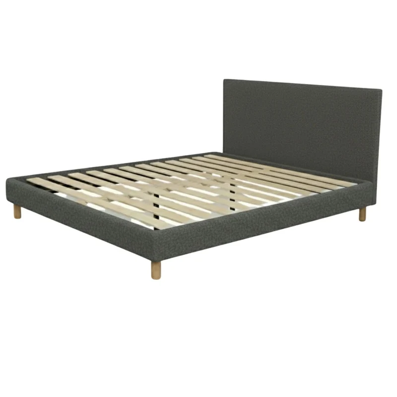 Lit avec tête de lit LOFT tissu Bouclette