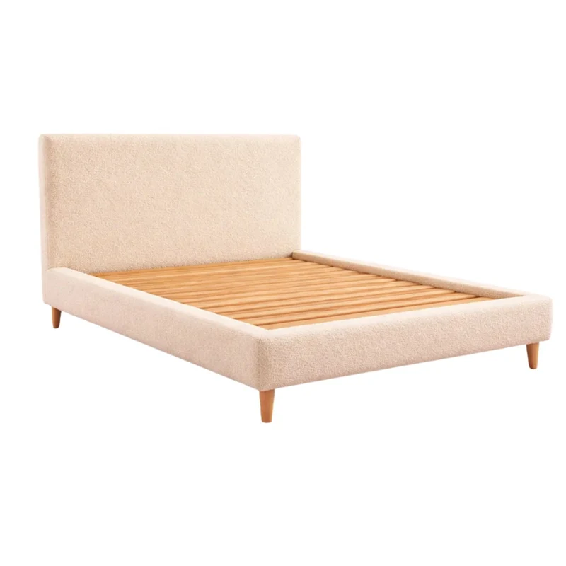 Lit avec tête de lit LOFT tissu Bouclette