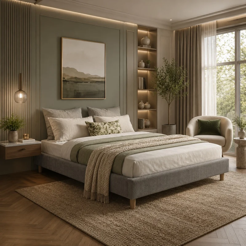 Sommier robuste en velours côtelé