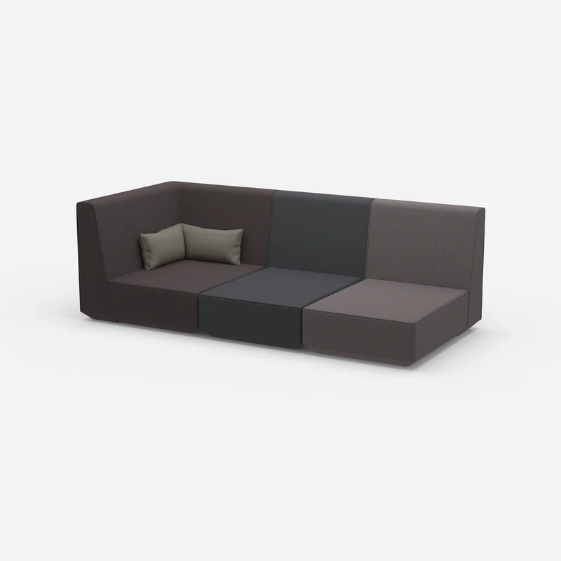 3 Sitzer Sofa mit Liegefunktion mit hoher Rückenlehne
