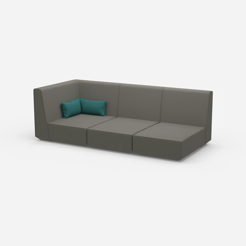 3 Sitzer Sofa mit Liegefunktion mit hoher Rückenlehne