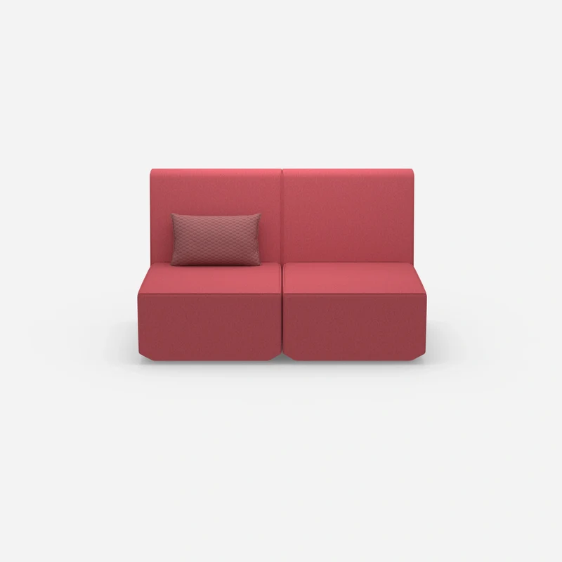 2er Sofa rosa mit hohem Rücken