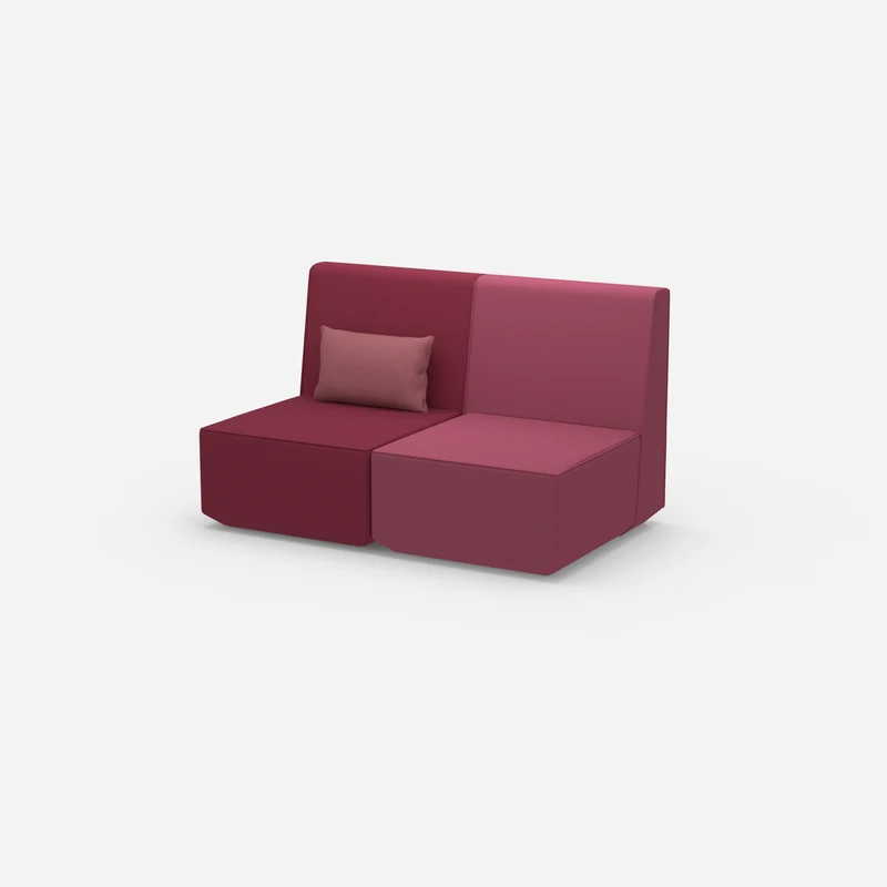 2er Sofa rosa mit hohem Rücken