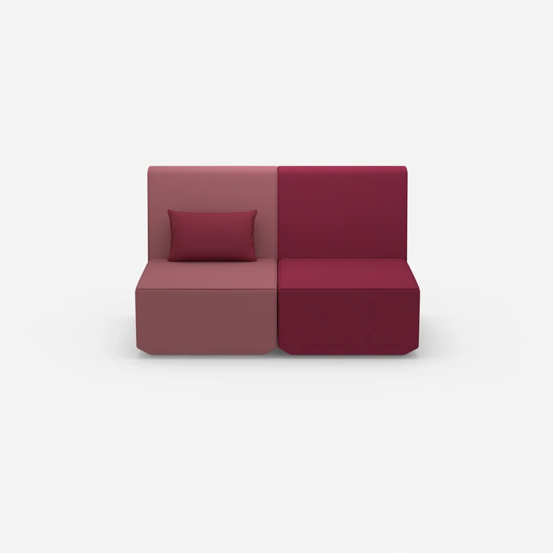 2er Sofa rosa mit hohem Rücken