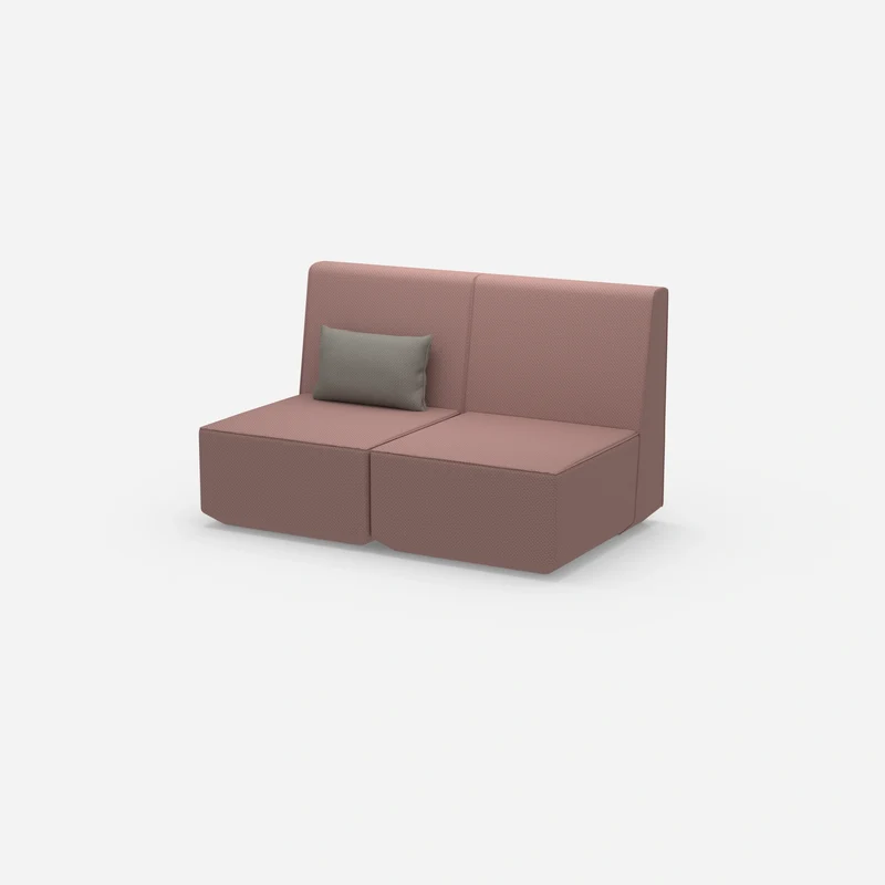 2er Sofa rosa mit hohem Rücken
