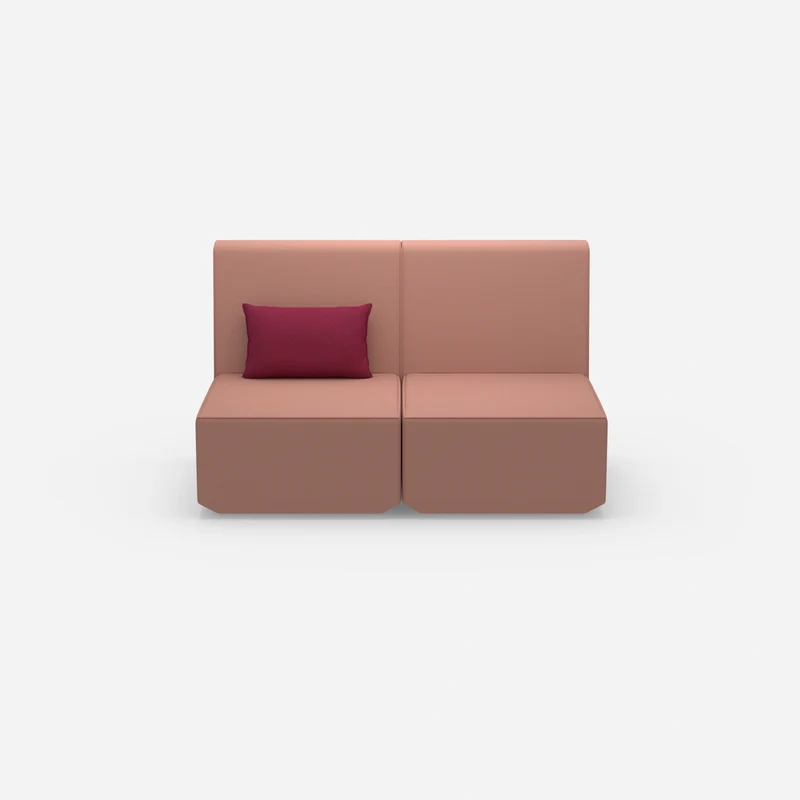 2er Sofa rosa mit hohem Rücken