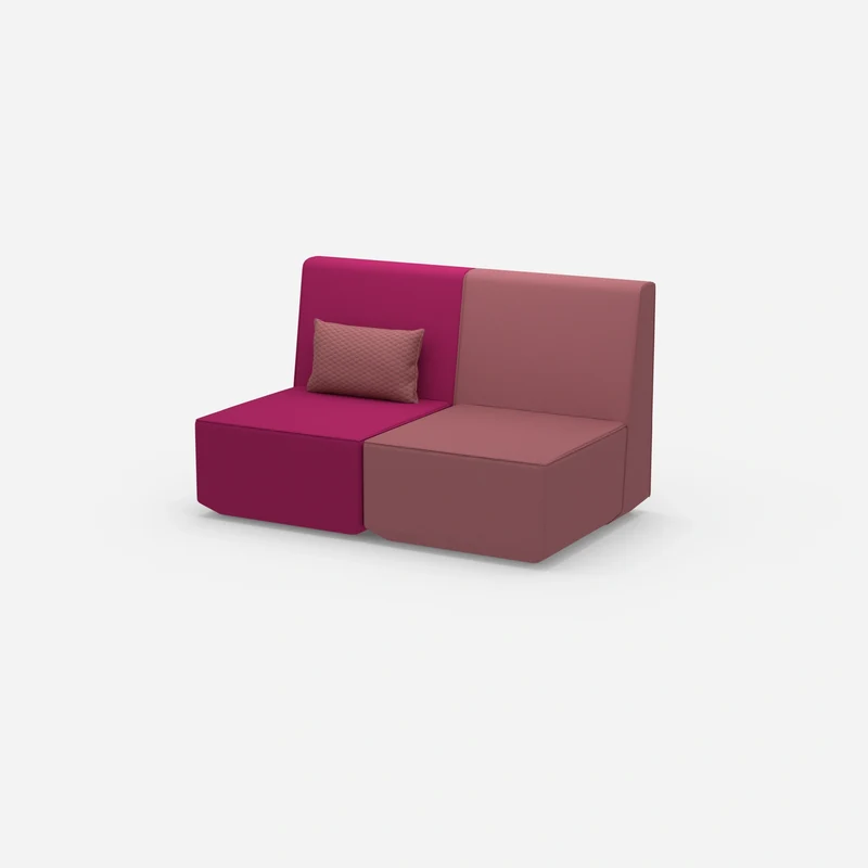 2er Sofa rosa mit hohem Rücken