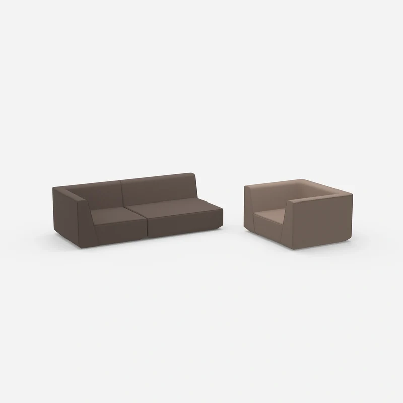 Dreier Sofa mit Sessel
