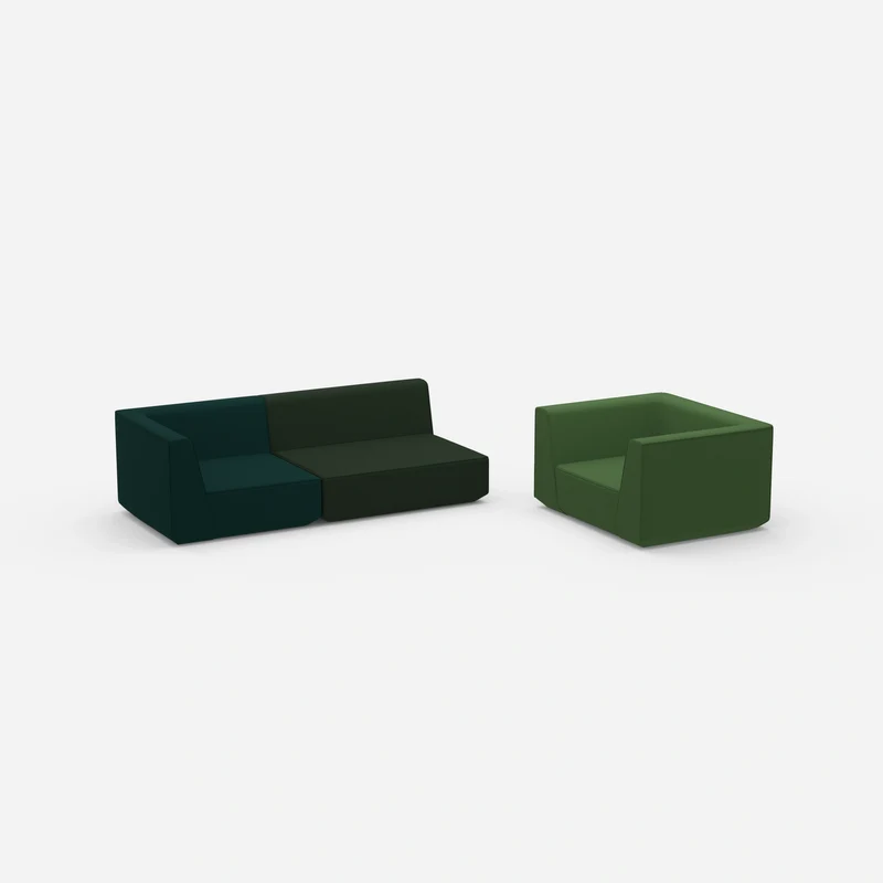 Dreier Sofa mit Sessel
