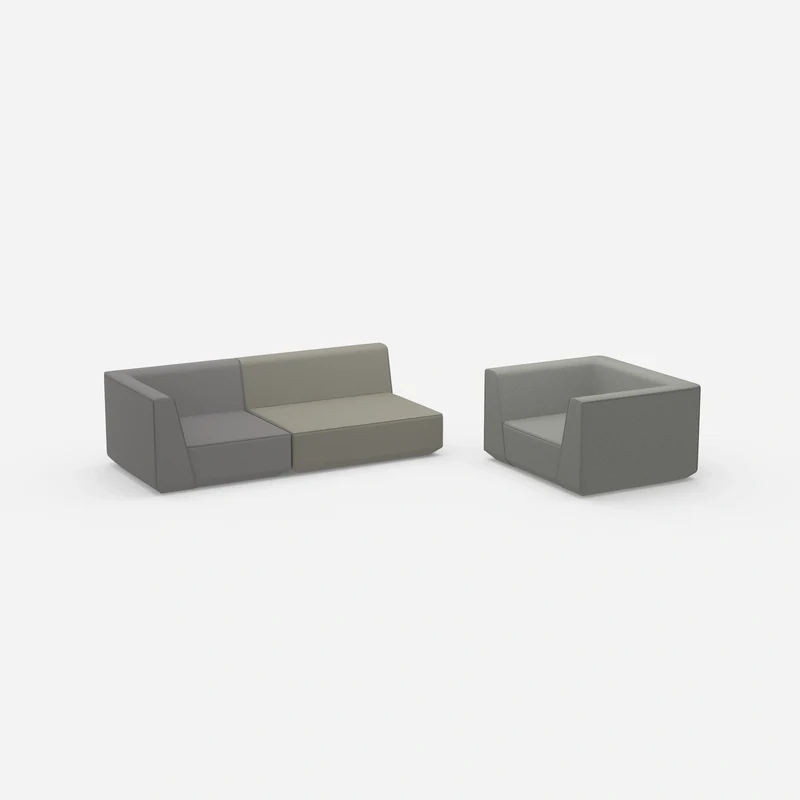 Dreier Sofa mit Sessel