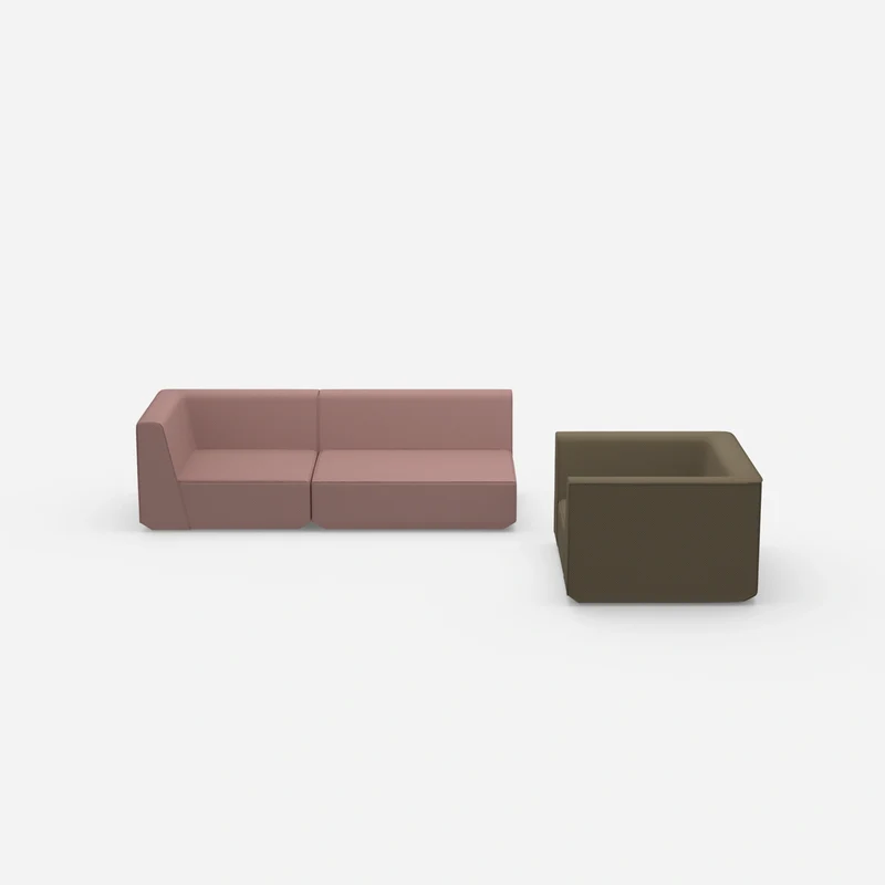 Dreier Sofa mit Sessel